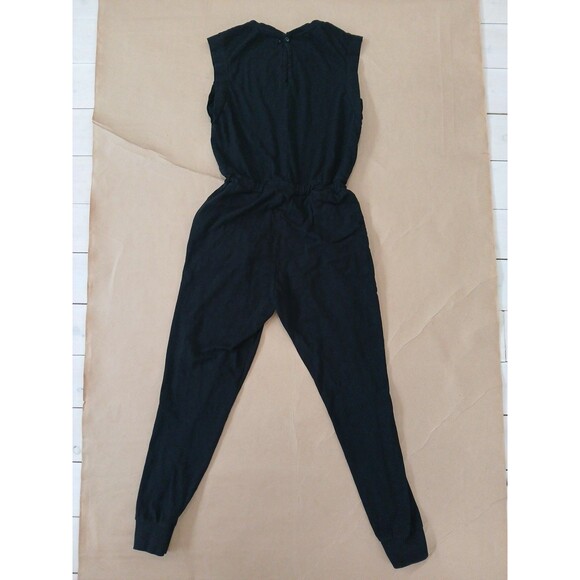 Pact Jumpsuit Womens S Black Organic Cotton Drawstring Luxe Athleisure - Picture 6 of 6